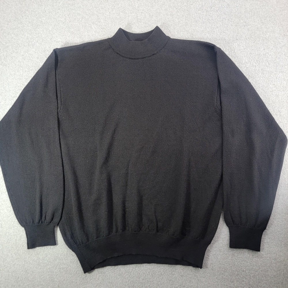 Cortina Italia Sweater Mens XL Mock Neck Merino Wool Pullover Made In Italy